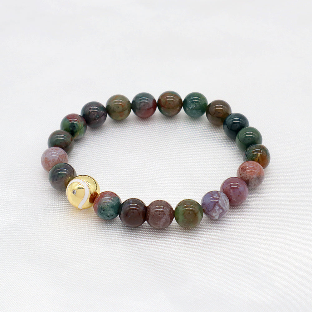 8mm Natural Stone Beads Handmade Adjustable Elastic Bracelet