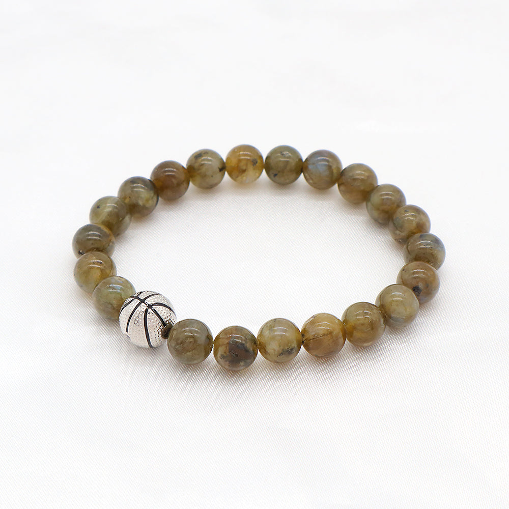8mm Natural Stone Beads Handmade Adjustable Elastic Bracelet
