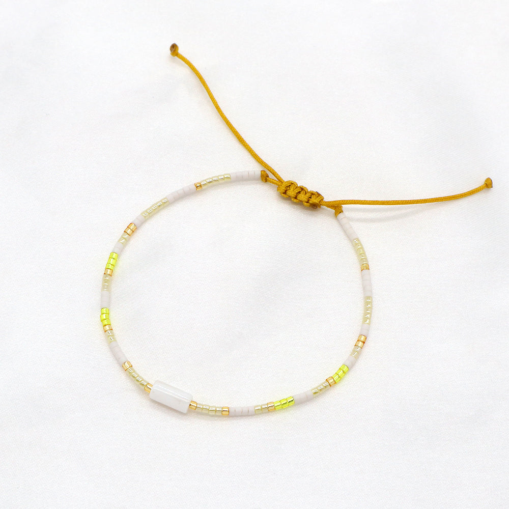 Custom Colorful Miyuki Beads Natural Shell Charms Adjustable Braided Bracelet