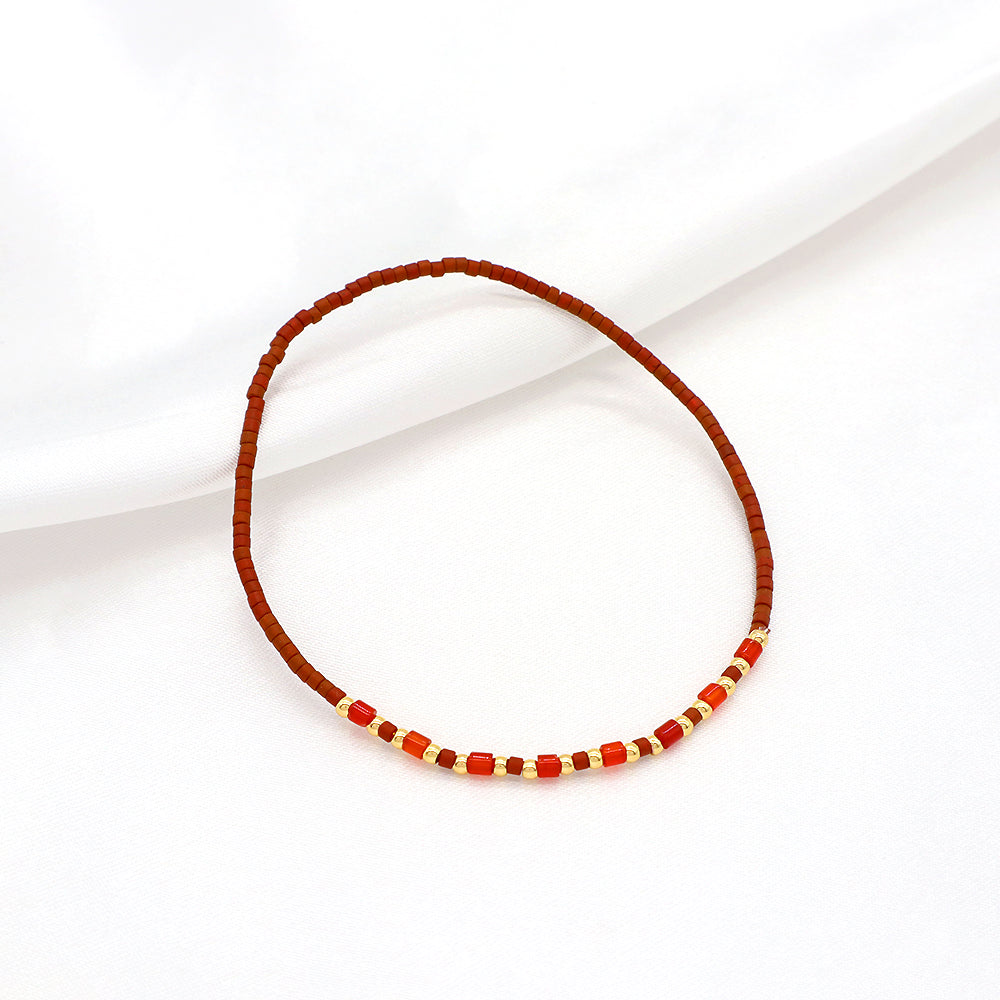 Custom Handmade Colorful Miyuki Beads Natural Stone Elastic Bracelet