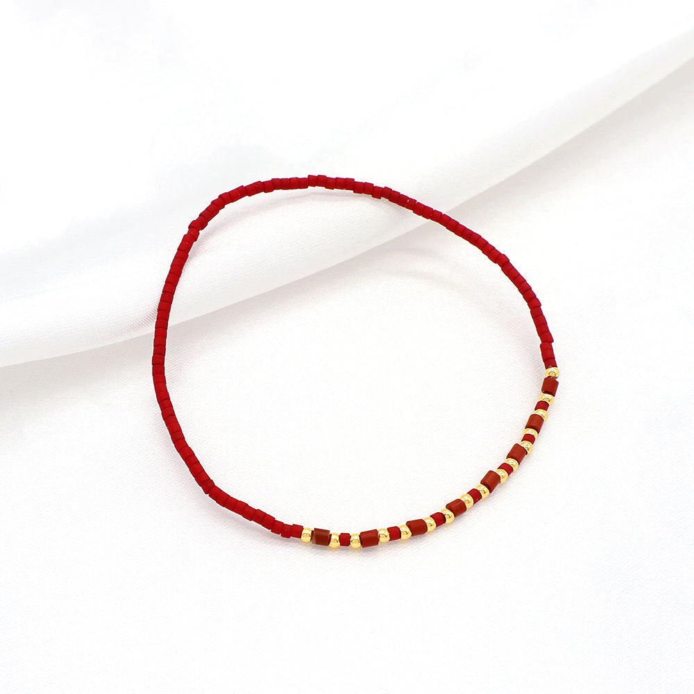 Custom Handmade Colorful Miyuki Beads Natural Stone Elastic Bracelet
