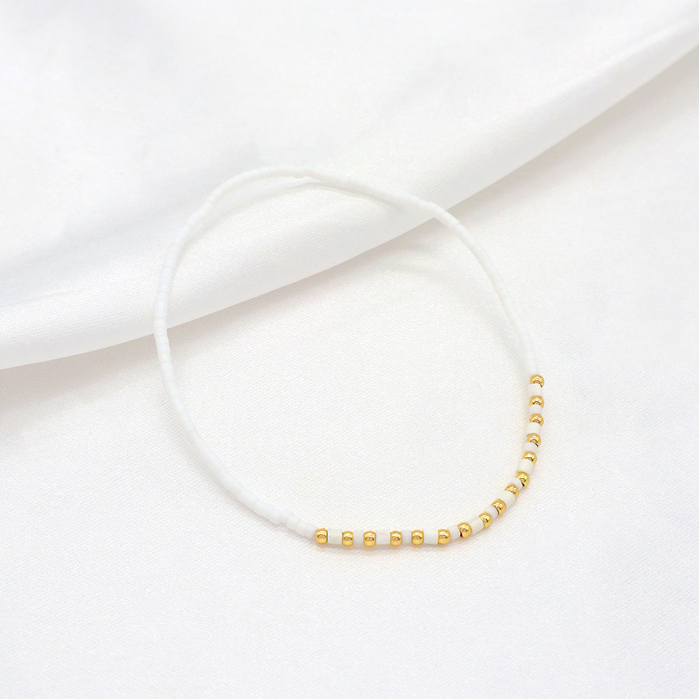 Custom Handmade Colorful Miyuki Beads Natural Stone Elastic Bracelet