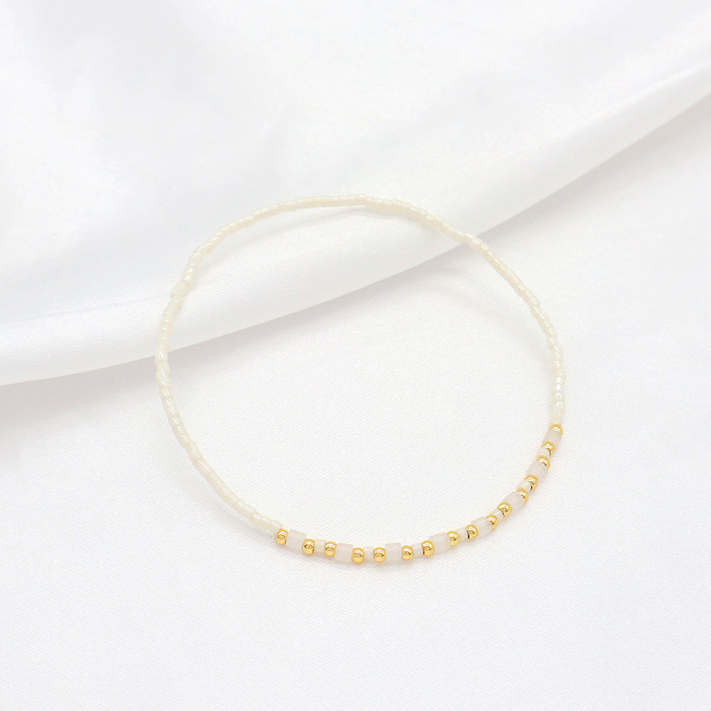 Custom Handmade Colorful Miyuki Beads Natural Stone Elastic Bracelet
