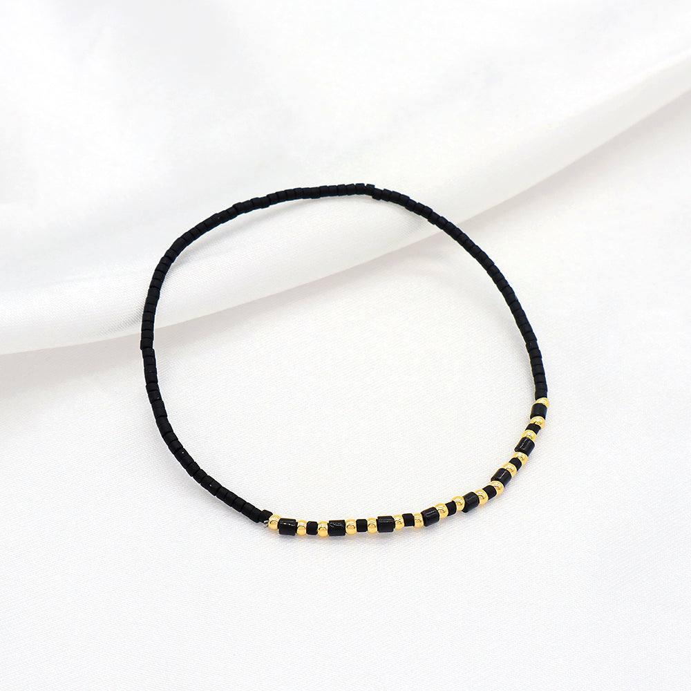 Custom Handmade Colorful Miyuki Beads Natural Stone Elastic Bracelet