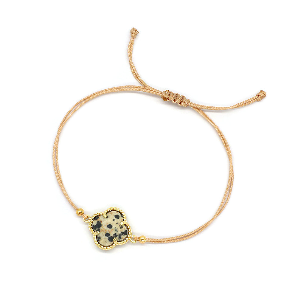 Custom Handmade Adjustable Natural Stone Charms Cotton Wire Jewelry Bracelet