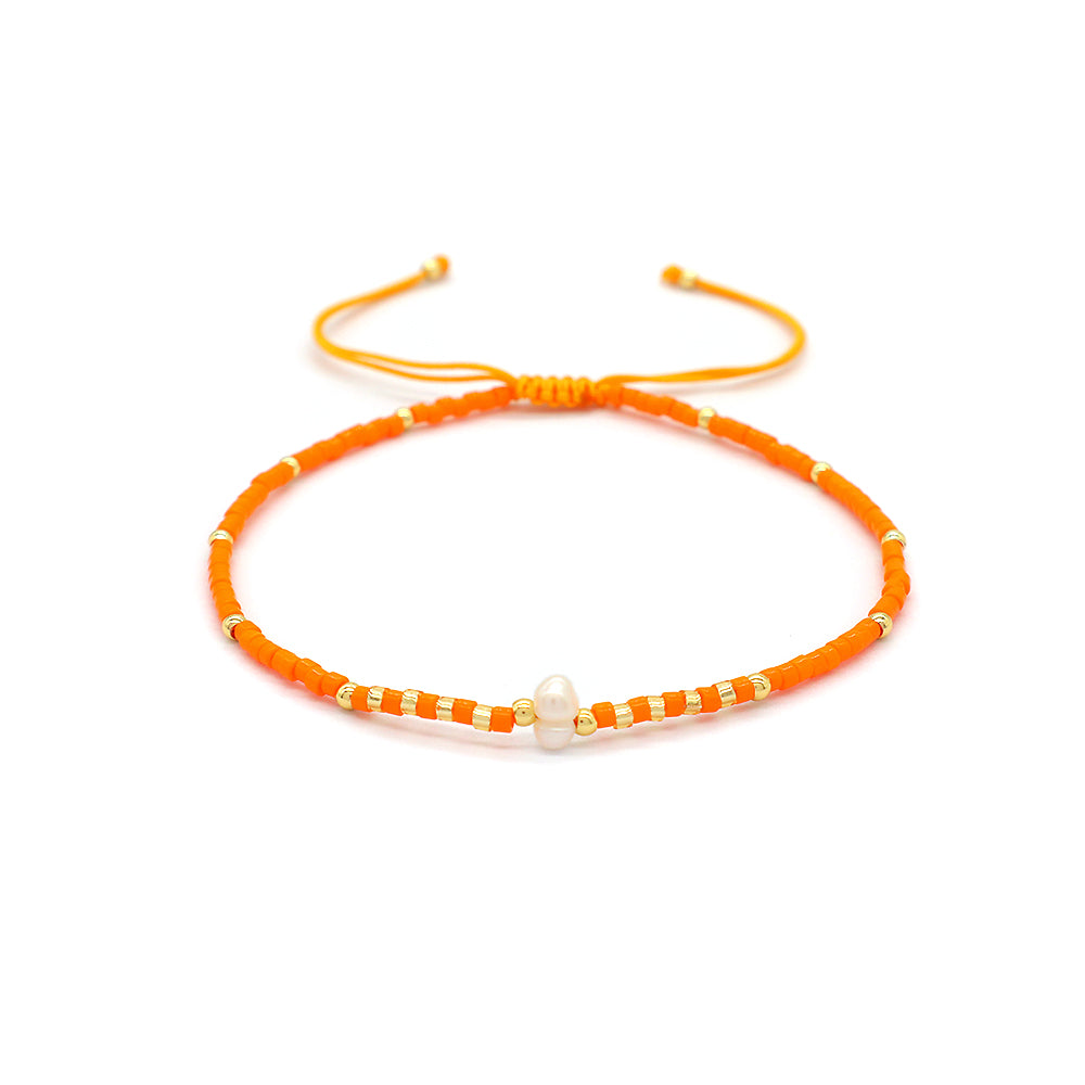 Custom Handmade Adjustable Fresh Water Pearl Miyuki Gold Plated 925 Sterling Silver Beads Braided Bracelet