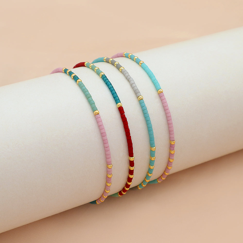 Custom Handmade Trendy Fine Bangles Jewelry for Women Gold Plated Charm Miyuki Bracelet