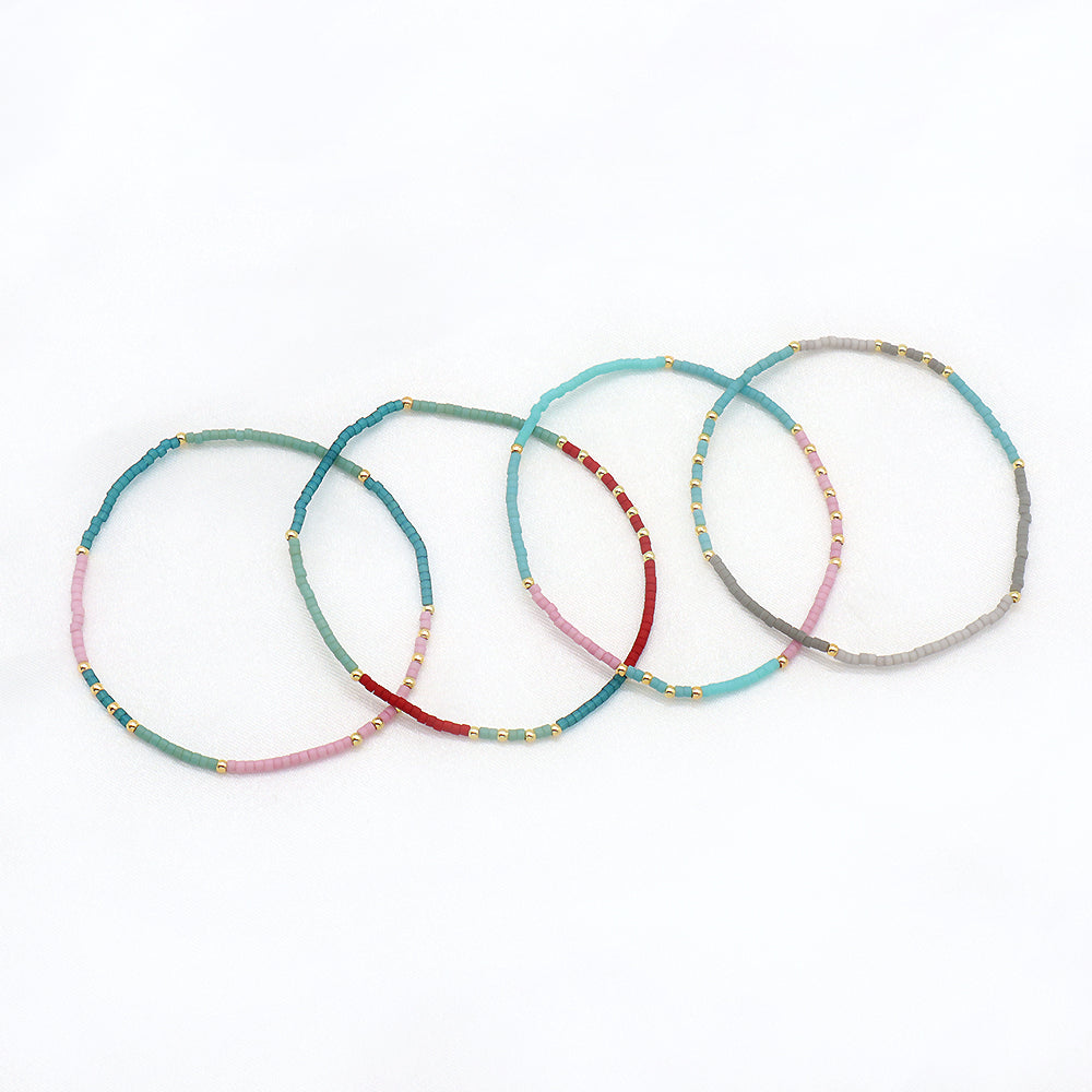 Custom Handmade Trendy Fine Bangles Jewelry for Women Gold Plated Charm Miyuki Bracelet
