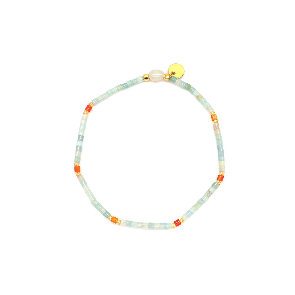 Custom Handmade Fashion Natural Stone Miyuki Beads Fresh Water Pearl Charm Bracelet