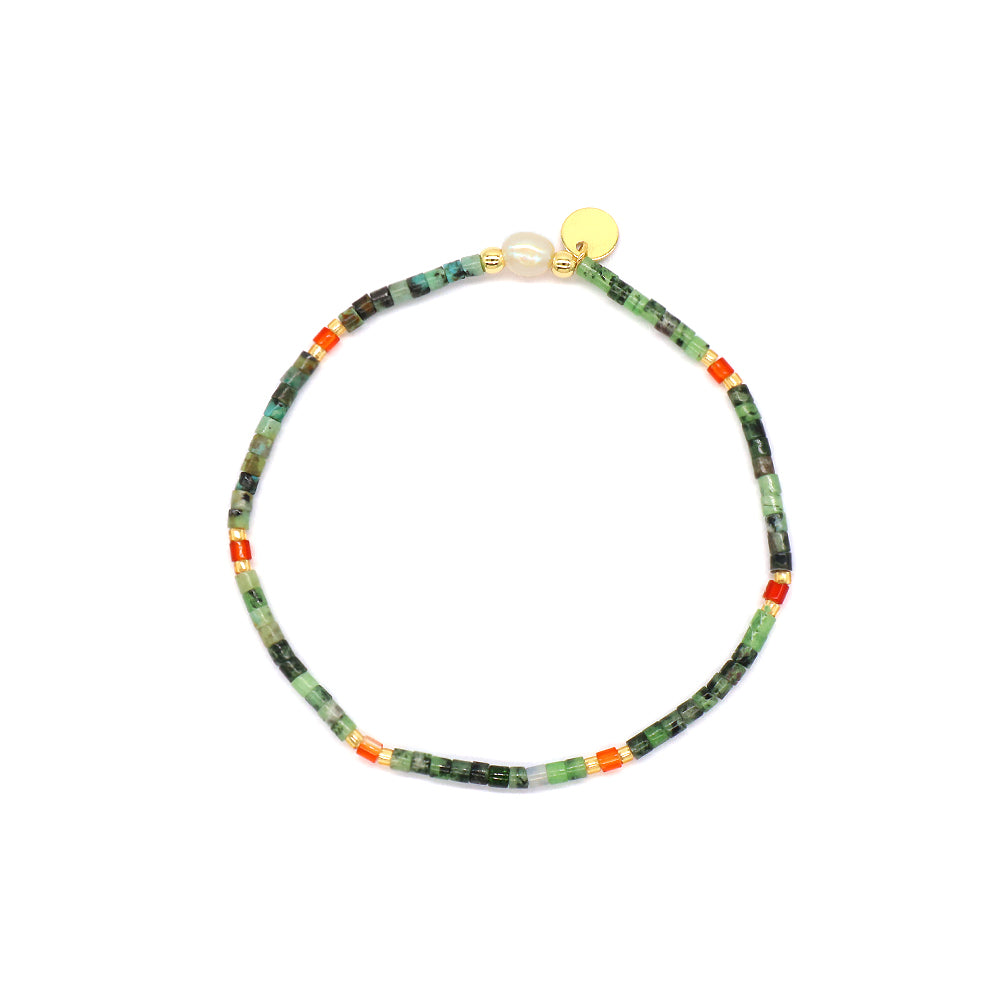 Custom Handmade Fashion Natural Stone Miyuki Beads Fresh Water Pearl Charm Bracelet