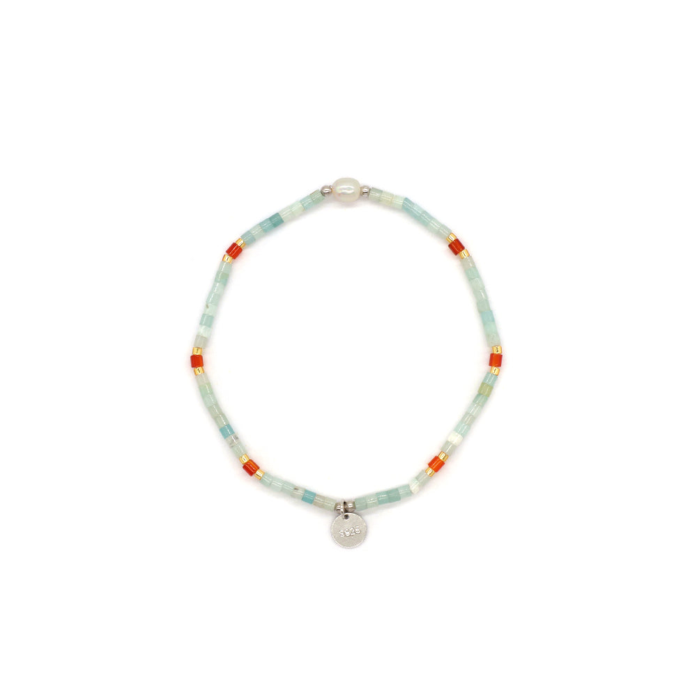 Custom Handmade Fashion Natural Stone 925silver tag Miyuki Beads Fresh Water Pearl Charm Bracelet