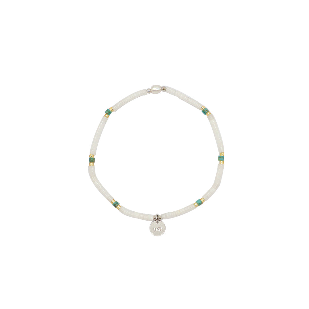 Custom Handmade Fashion Natural Stone 925silver tag Miyuki Beads Fresh Water Pearl Charm Bracelet