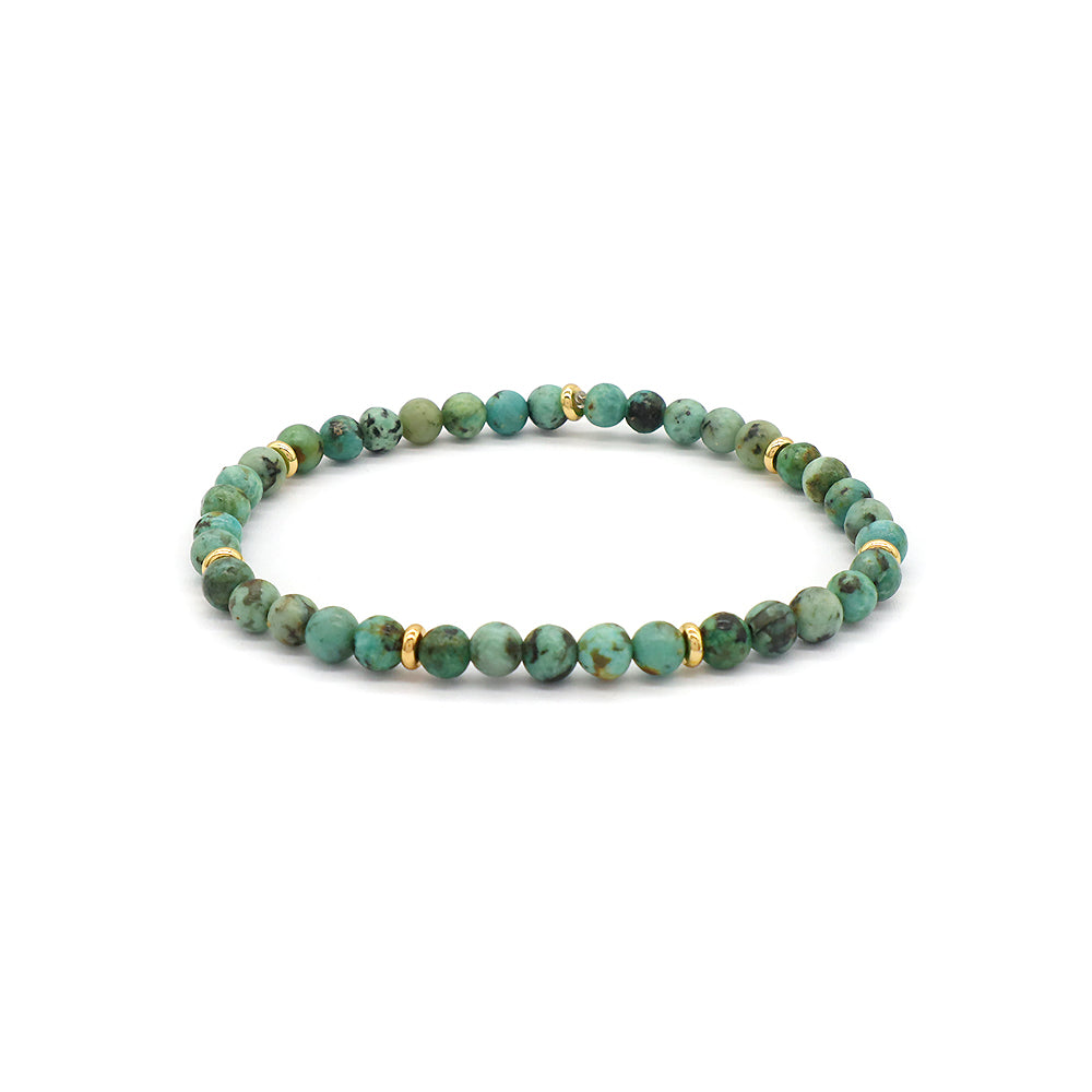 Custom 4mm Natural Stone Beads Gemstone Elastic Handmade Bracelet