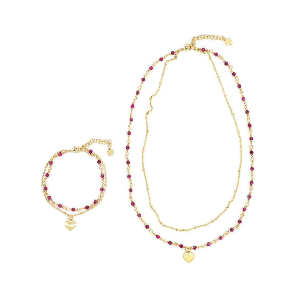 Handmade Custom Natural Stone Double Layer With Pendant Necklace