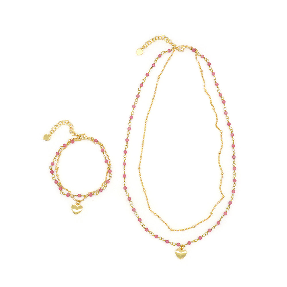 Handmade Custom Natural Stone Double Layer With Pendant Necklace