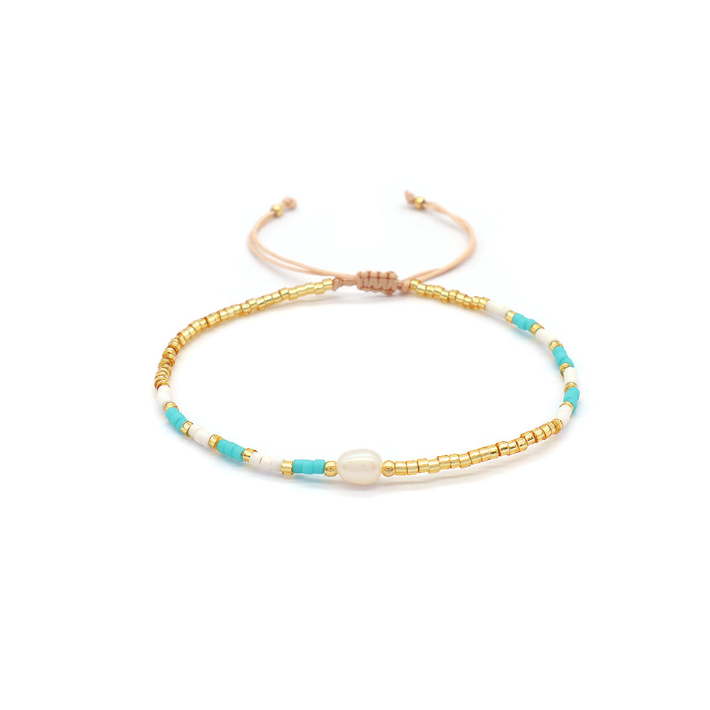 Colorful Miyuki Beads Fresh Water Pearl Handmade Braided Woven Macrame Bracelet
