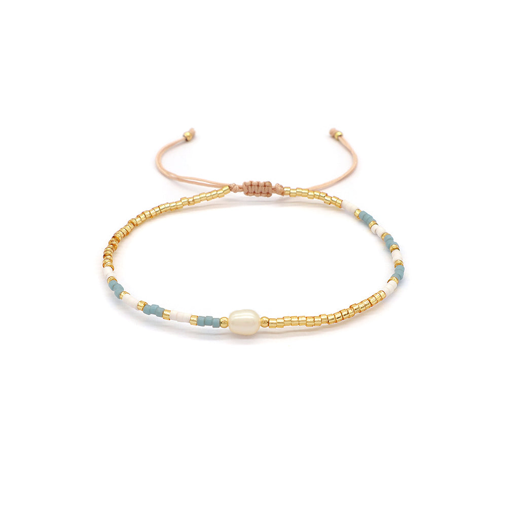 Colorful Miyuki Beads Fresh Water Pearl Handmade Braided Woven Macrame Bracelet