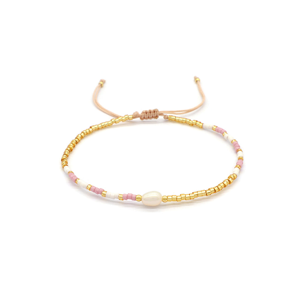 Colorful Miyuki Beads Fresh Water Pearl Handmade Braided Woven Macrame Bracelet