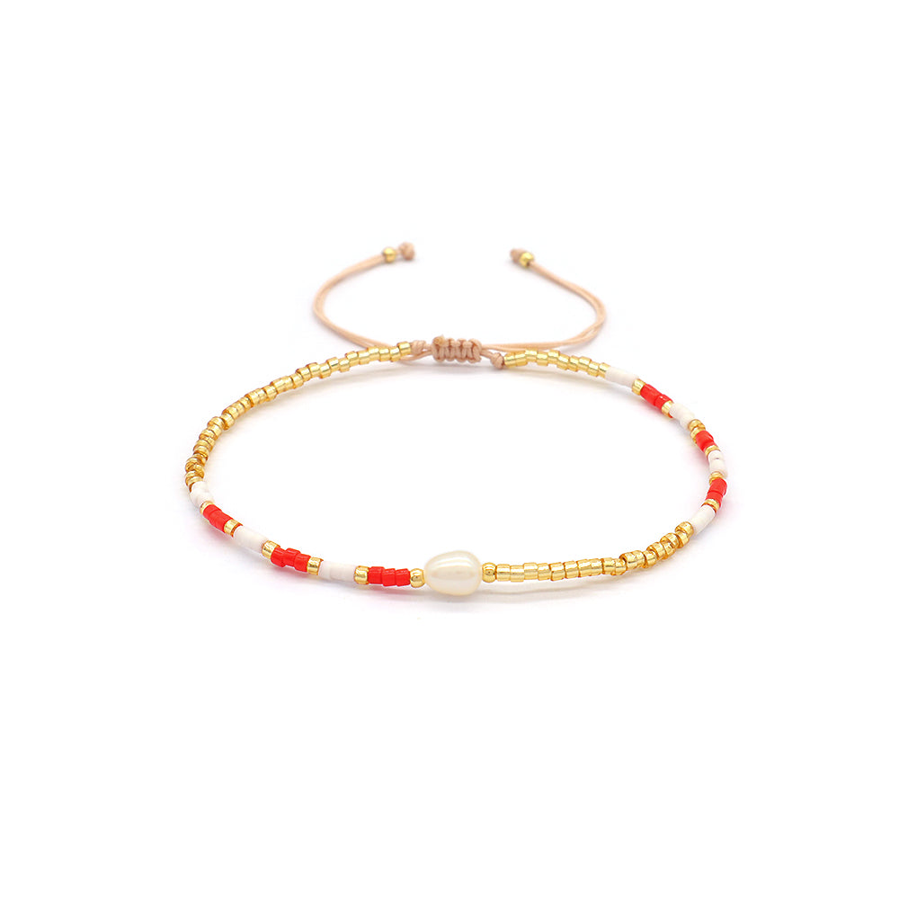 Colorful Miyuki Beads Fresh Water Pearl Handmade Braided Woven Macrame Bracelet