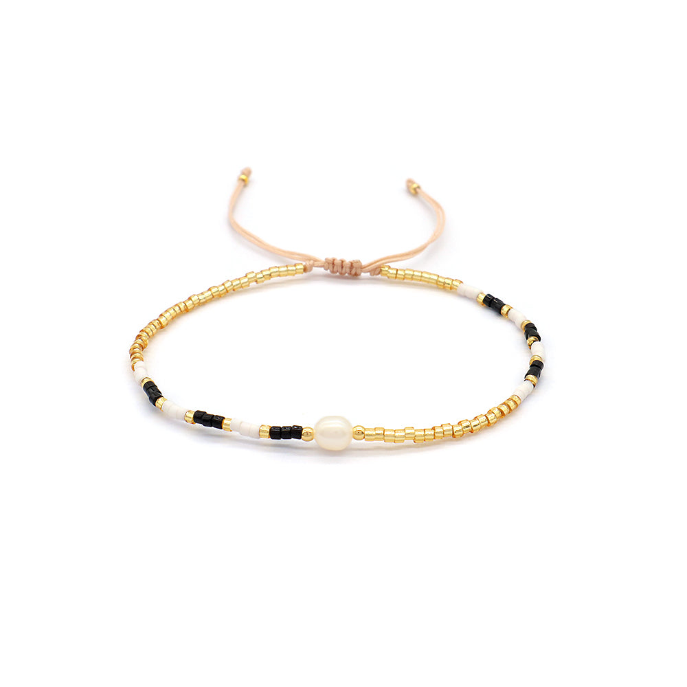 Colorful Miyuki Beads Fresh Water Pearl Handmade Braided Woven Macrame Bracelet
