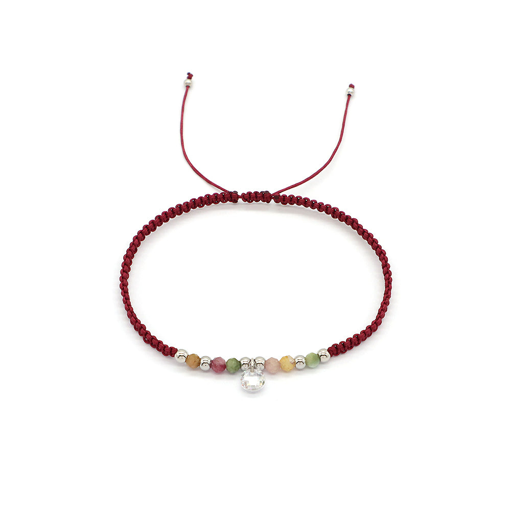 Handmade Customizable 925 Sterling Silver Charm Bracelet With Natural Stone Bracelet