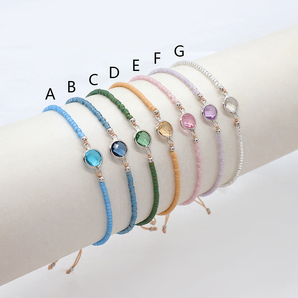Handmade Customizable Miyuki Bracelet With 925 Sterling Silver Charms Rhodium Plated Bracelet
