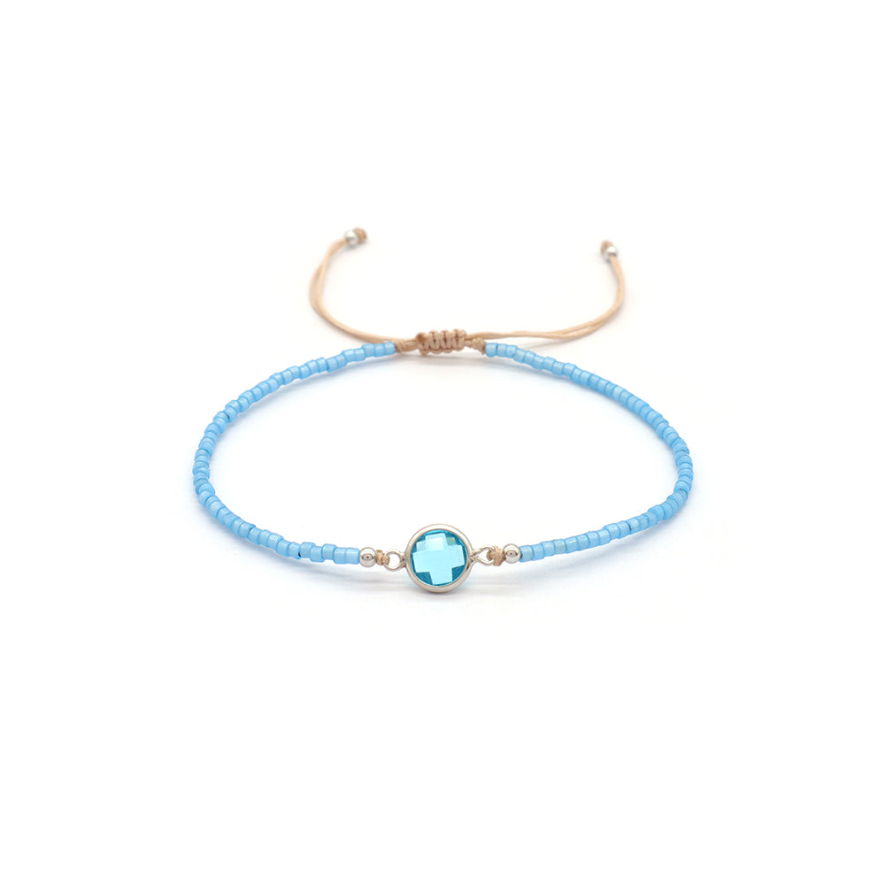 Handmade Customizable Miyuki Bracelet With 925 Sterling Silver Charms Rhodium Plated Bracelet