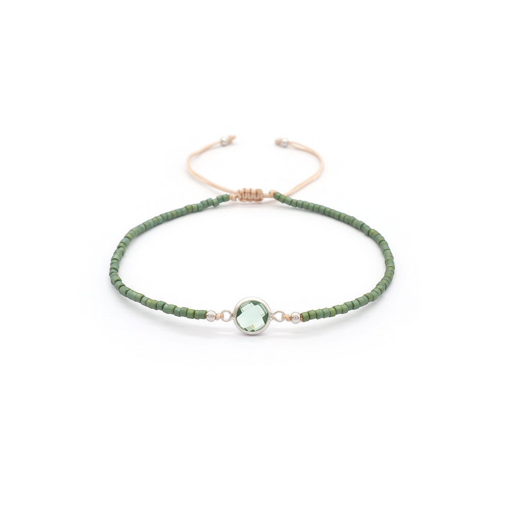 Handmade Customizable Miyuki Bracelet With 925 Sterling Silver Charms Rhodium Plated Bracelet