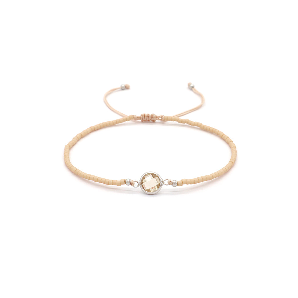 Handmade Customizable Miyuki Bracelet With 925 Sterling Silver Charms Rhodium Plated Bracelet