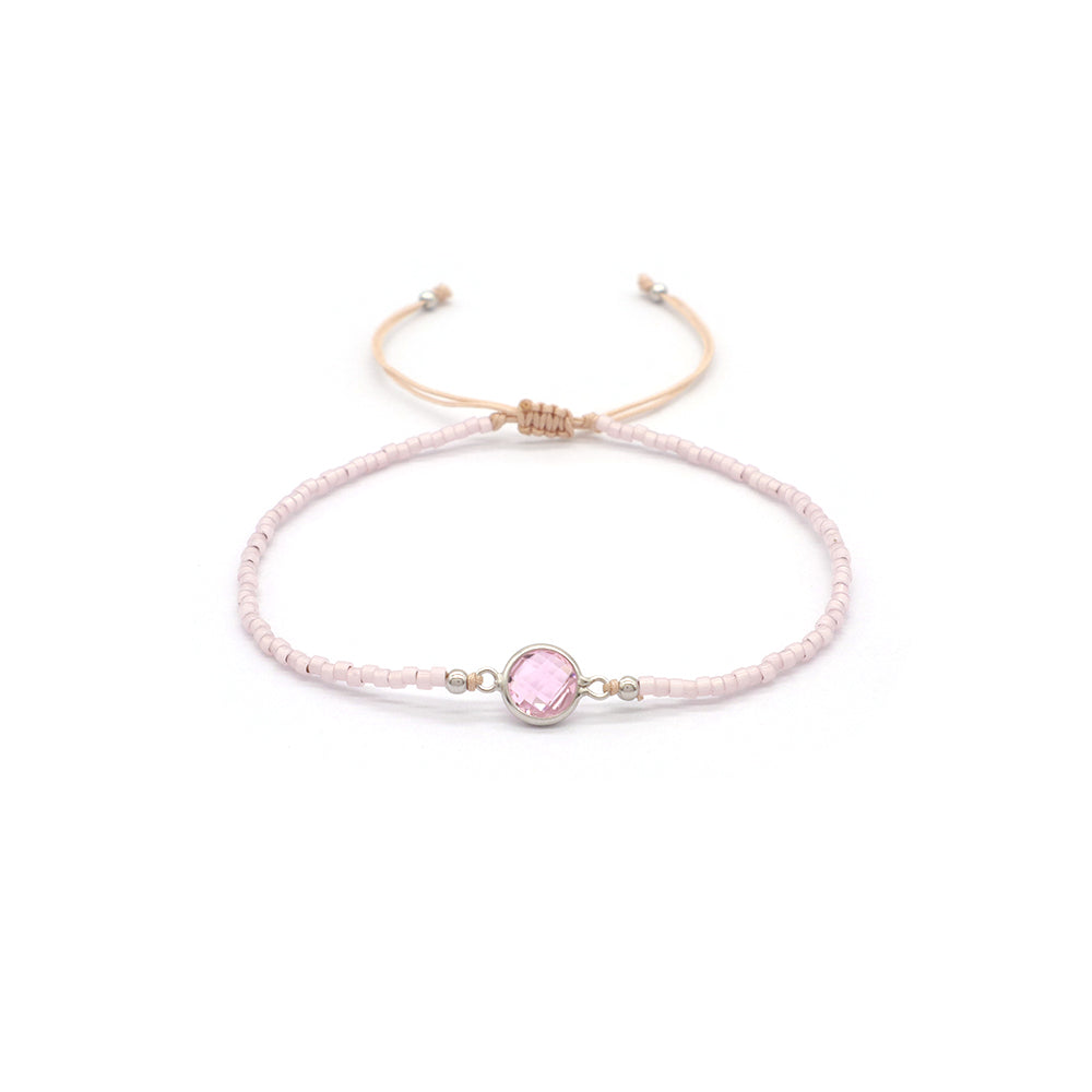 Handmade Customizable Miyuki Bracelet With 925 Sterling Silver Charms Rhodium Plated Bracelet