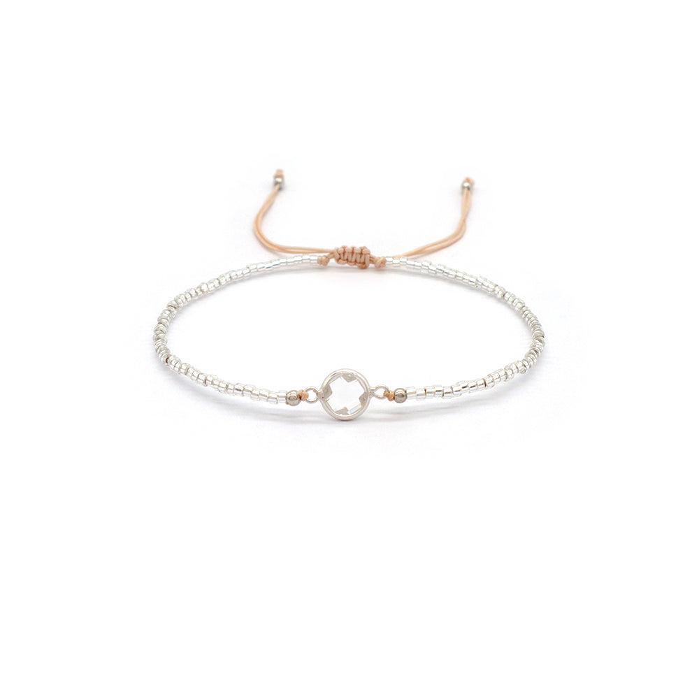 Handmade Customizable Miyuki Bracelet With 925 Sterling Silver Charms Rhodium Plated Bracelet