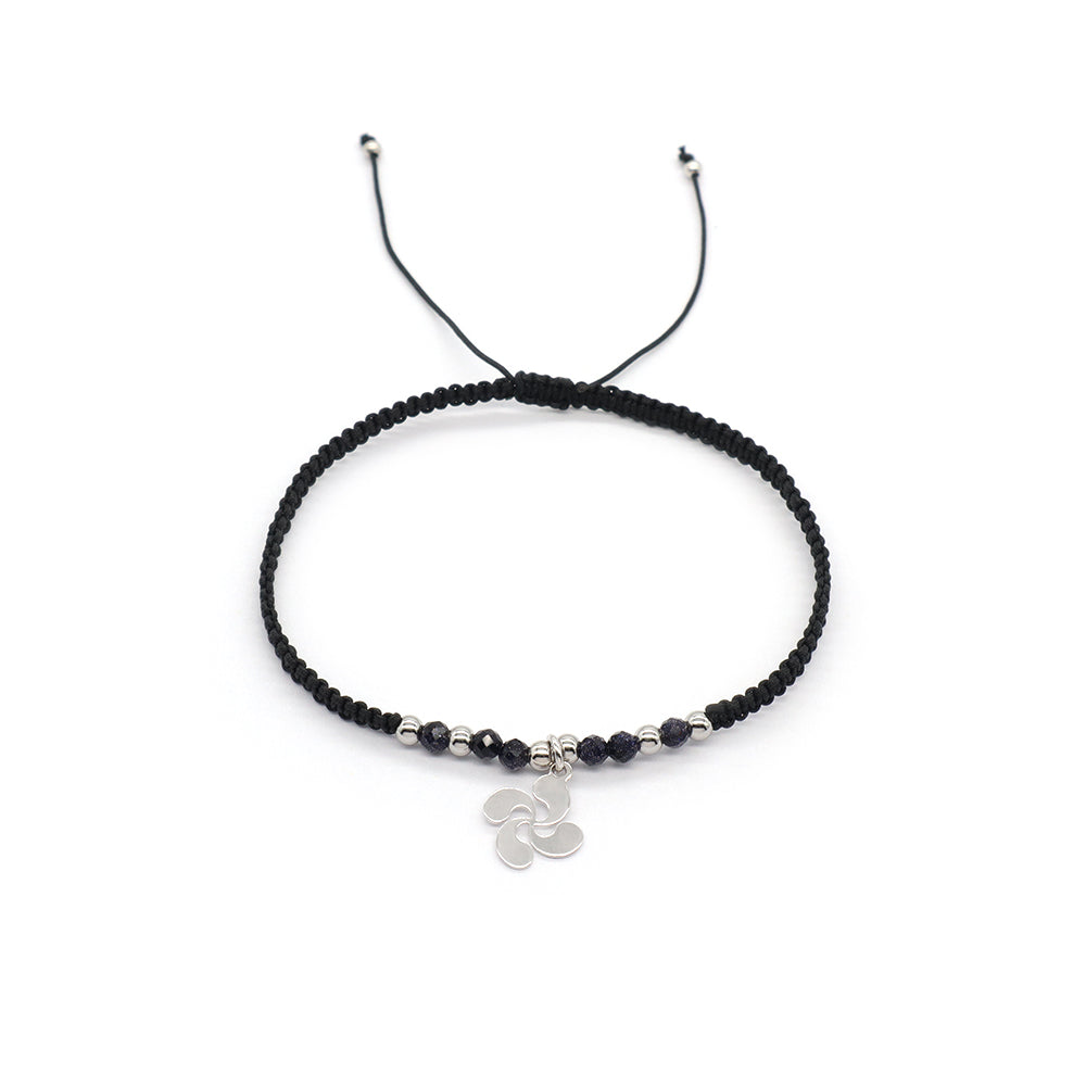 Handmade Customizable 925 Sterling Silver Pendant Bracelet With Natural Stone Rhodium Plated Bracelet