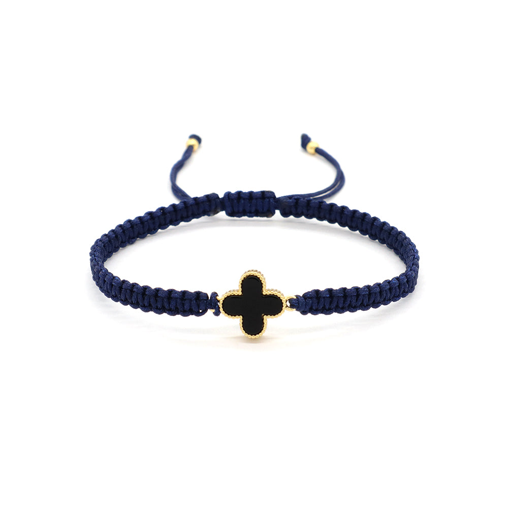 Handmade Customizable Brass Charm Bracelet With Cotton Wire Gold Plated Bracelet