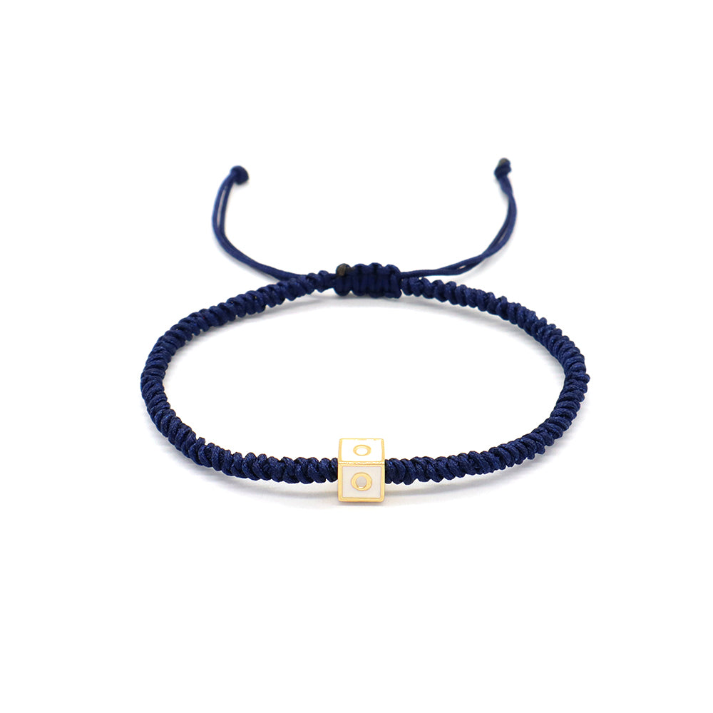 Handmade Customizable Brass Charm Bracelet With Cotton Wire Gold Plated Bracelet