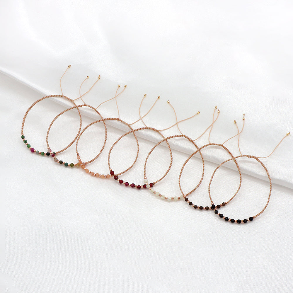 Handmade Customizable 925 Sterling Silver Cotton Thread Rhodium Plated Bracelet