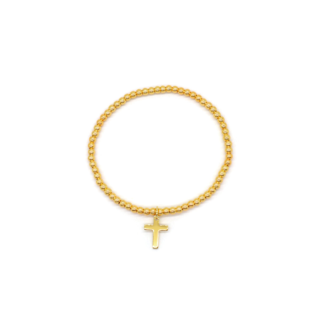 Handmade Customizable 3mm Brass Beads With Pendant Fashion Bracelet