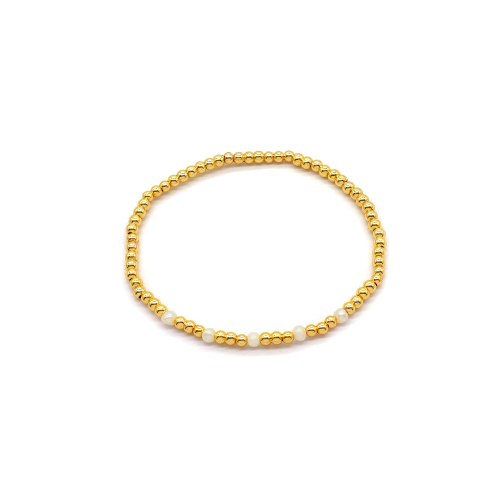 Handmade Customizable Brass Bracelet With Fresh Water Pearl Bracelet