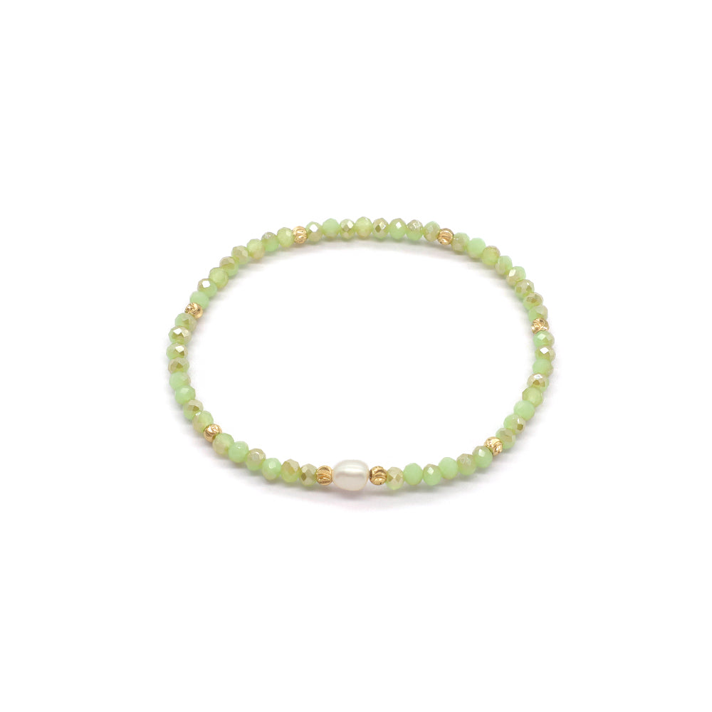 Handmade Customizable Glass Crystal Bracelet With Fresh Water Pearl Bracelet