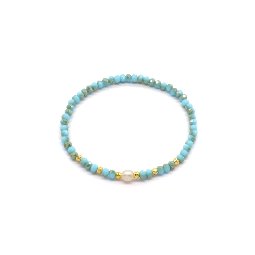 Handmade Customizable Glass Crystal Bracelet With Fresh Water Pearl Bracelet