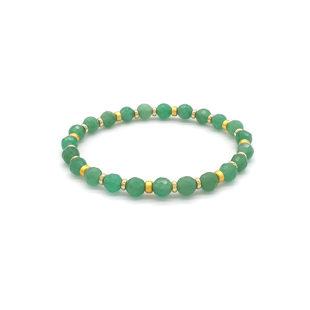 Handmade Customizable Natural Stone Beads Gold Plated Bracelet