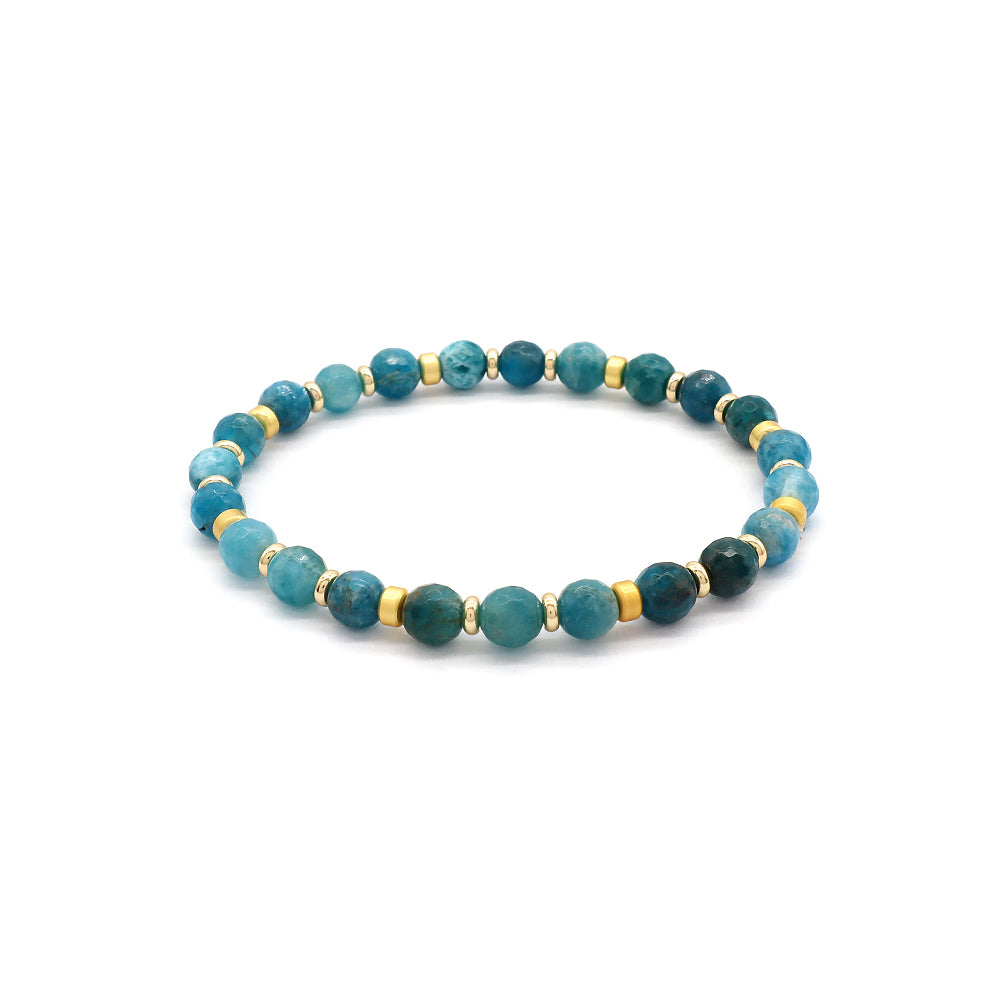 Handmade Customizable Natural Stone Beads Gold Plated Bracelet