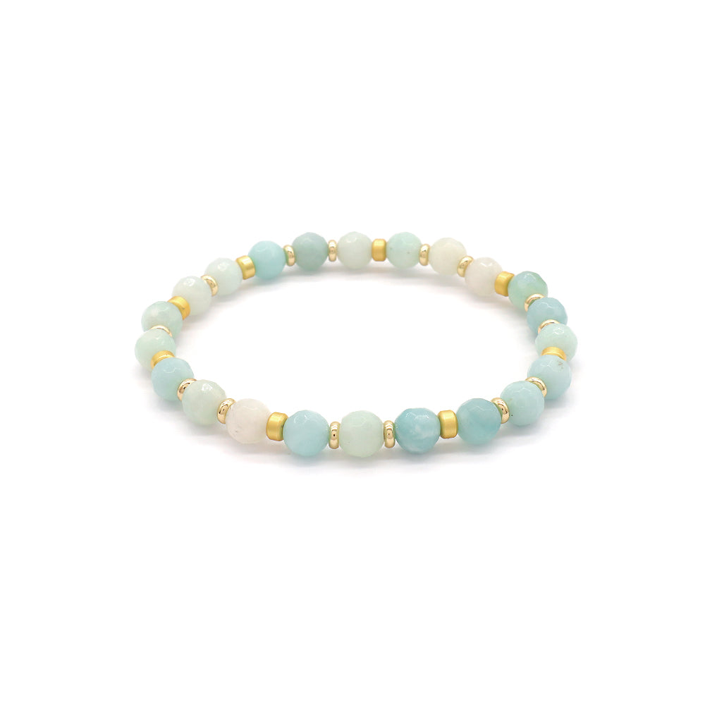 Handmade Customizable Natural Stone Beads Gold Plated Bracelet