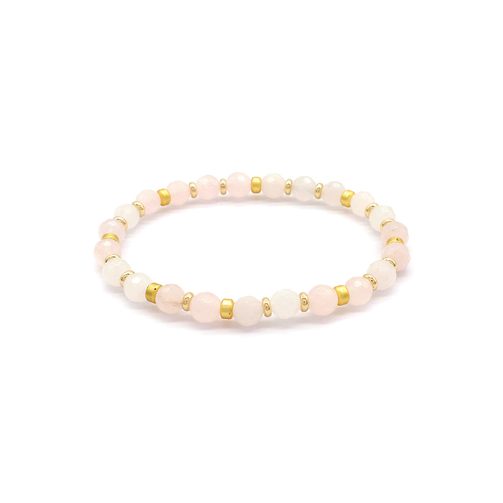Handmade Customizable Natural Stone Beads Gold Plated Bracelet