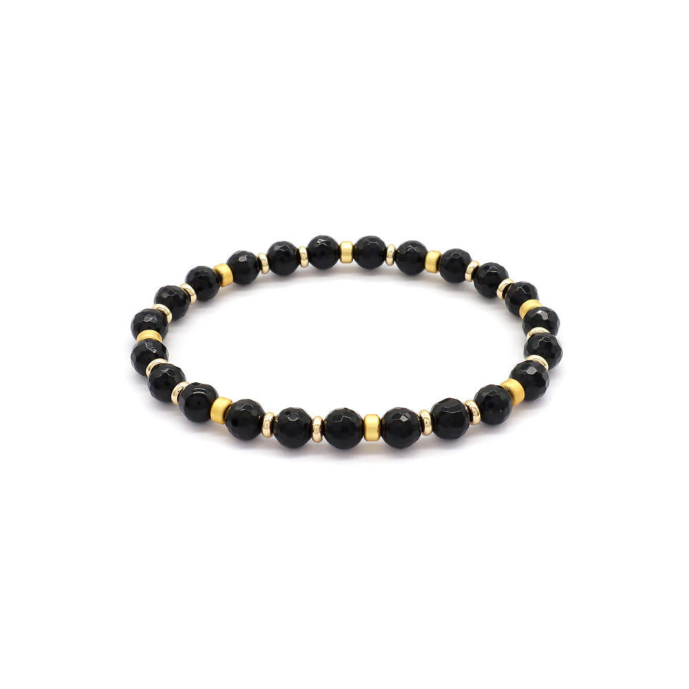 Handmade Customizable Natural Stone Beads Gold Plated Bracelet