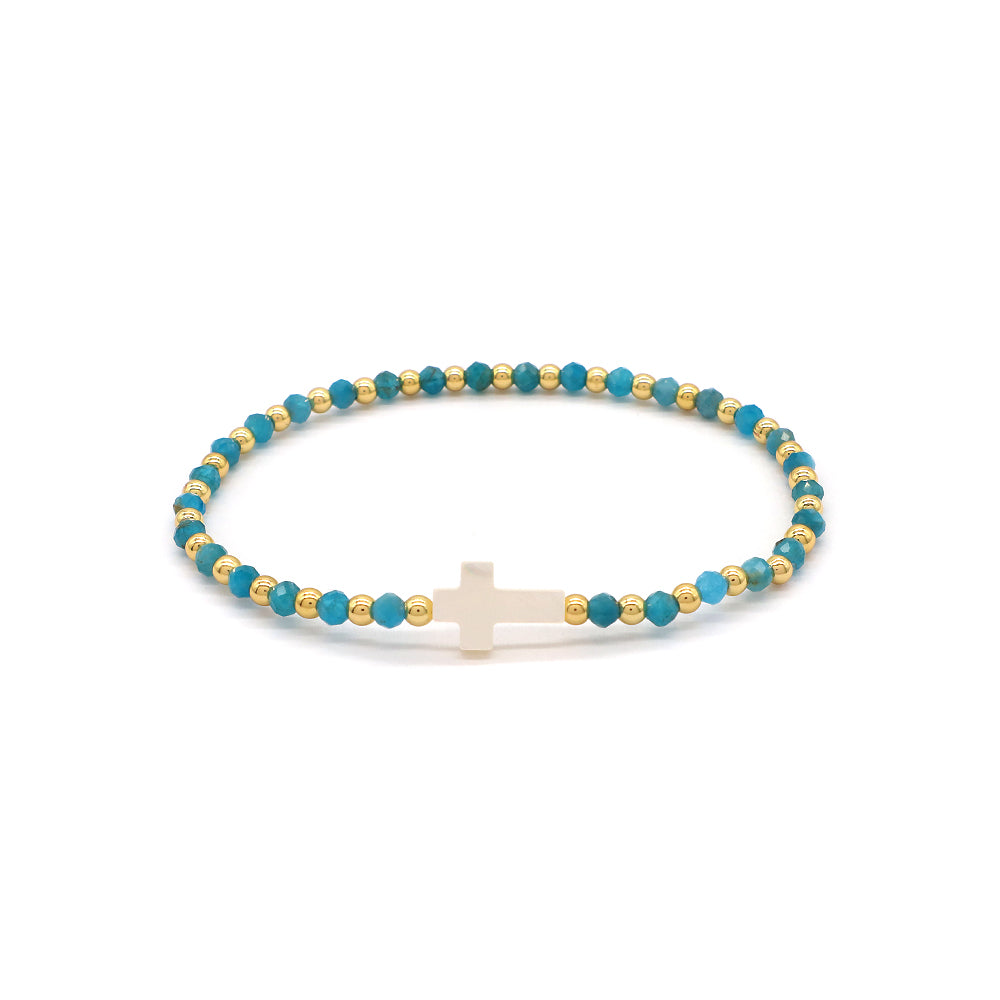 Handmade Customizable Natural Stone Beads Bracelet With Shell Charm Bracelet