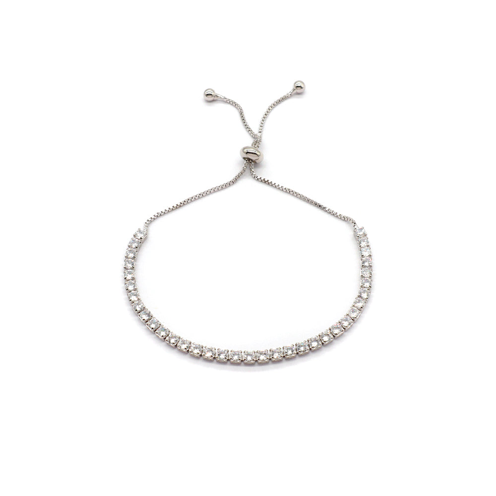 Handmade Customizable Ajustable CZ Bracelet Gold Plated Brass Bracelet