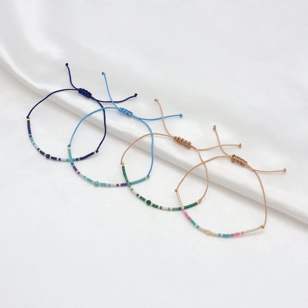 Handmade Customizable Miyuki Beads Bracelet With Natural Stone Bracelet