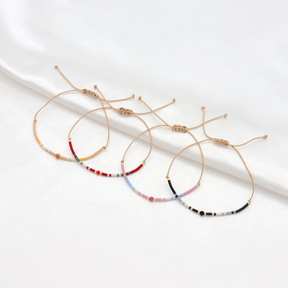 Handmade Customizable Miyuki Beads Bracelet With Natural Stone Bracelet