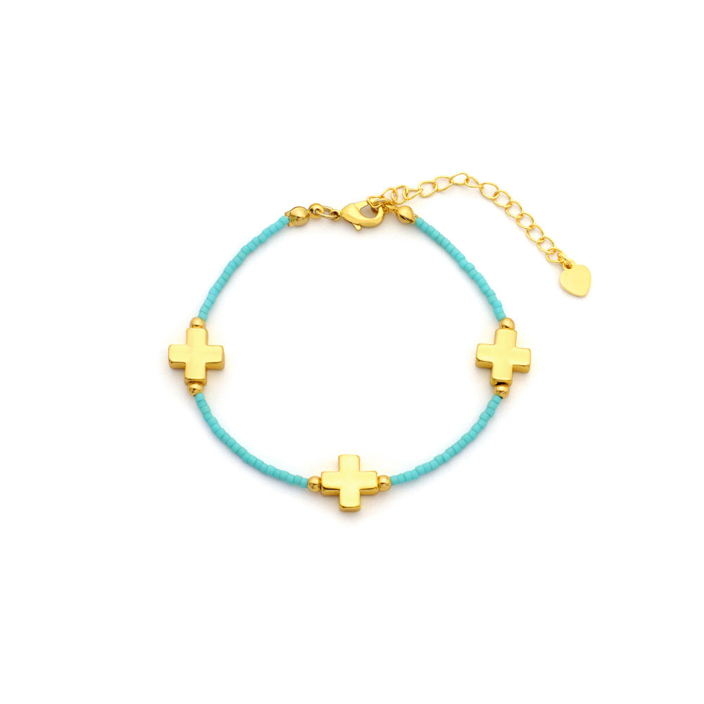 Handmade Customizable Miyuki Bracelet With Brass Charms Brass Bracelet