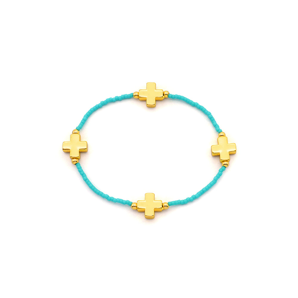 Handmade Customizable Miyuki Bracelet With Brass Charms Brass Bracelet